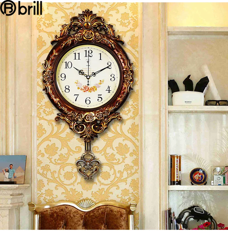 

European Fashion Wall Clock Silent Pendulum Clocks Mechanism Creative Living Room Home Decoration Personalized Quartz Clock Home