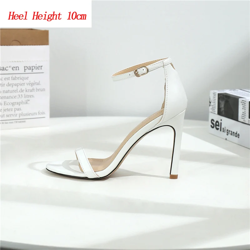 Heel Height 10cm Г. Женские босоножки на высоком каблуке 10, 8, 6 см женские туфли с ремешками для стриптиза, большие размеры 33-43 туфли-лодочки телесного цвета на шпильке для стриптиза - Цвет: Heel Height 10cm