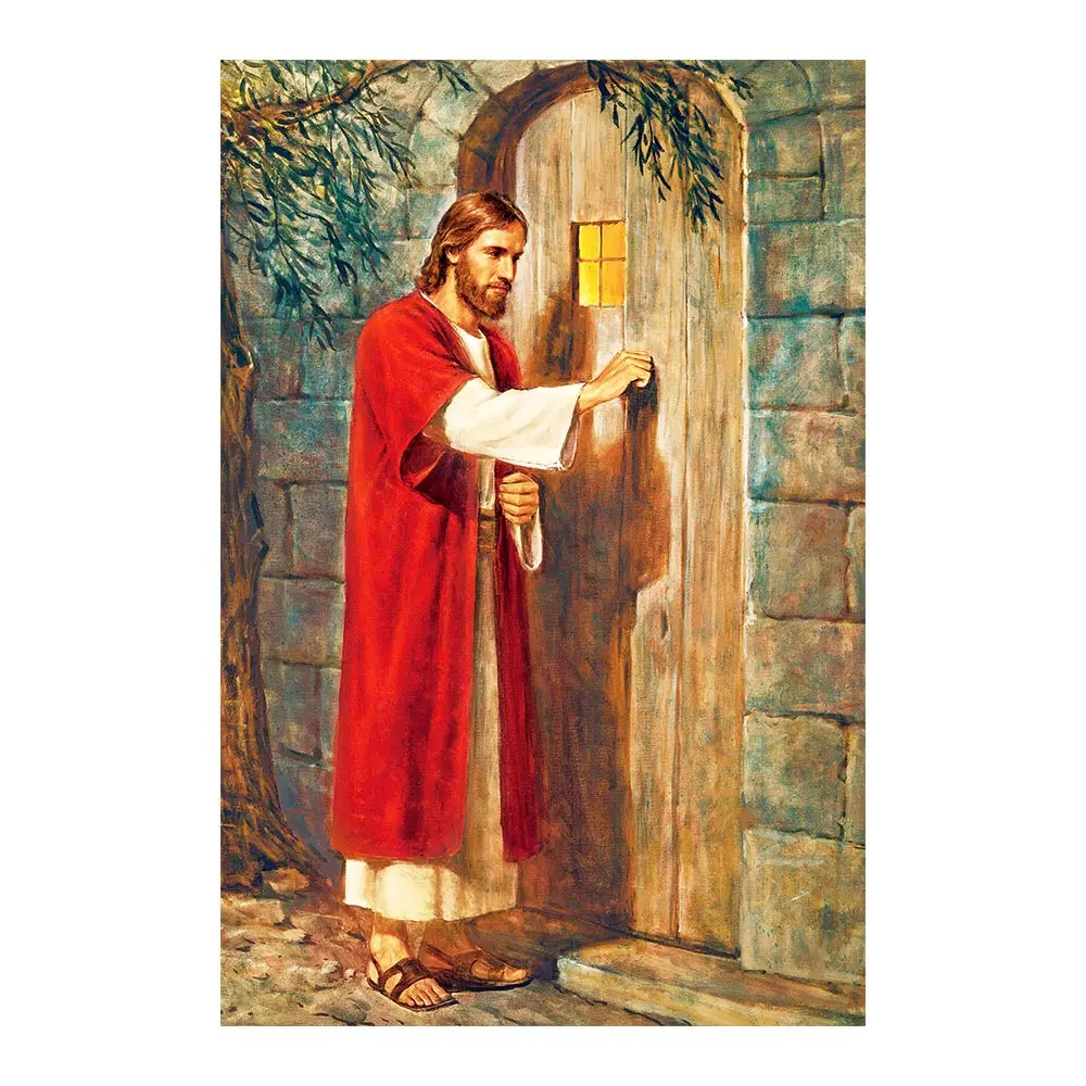 Иисус стучит по двери алмазная живопись круглый полный дрель религиозная фигура