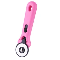 lmdz 45mm professional rotary cutter fabric rotary cutter ergonomic sewing craft cutting tool for crafting sewing quilting pink