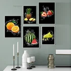 Современные художественные постеры на холсте с изображением фруктов, клубники, лимона, апельсина, ананаса, постеры с рисунком для кухни, столовой, домашний декор, настенные картины