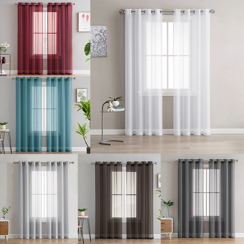 Европейские однотонные белые занавески оконные шторы для гостиной кухни