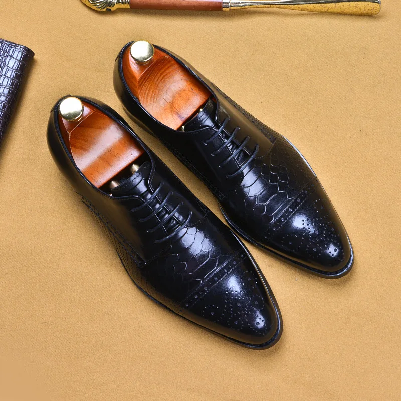 

shoes 2020 pointed leather leather fashion hair business shoes men's