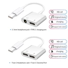 2 в 1 USB C адаптер 3,5 мм разъем зарядный кабель для Samsung Note 10 Plus S20 Fe Note20 Ultra сплиттер Тип C на двойной USBC конвертер