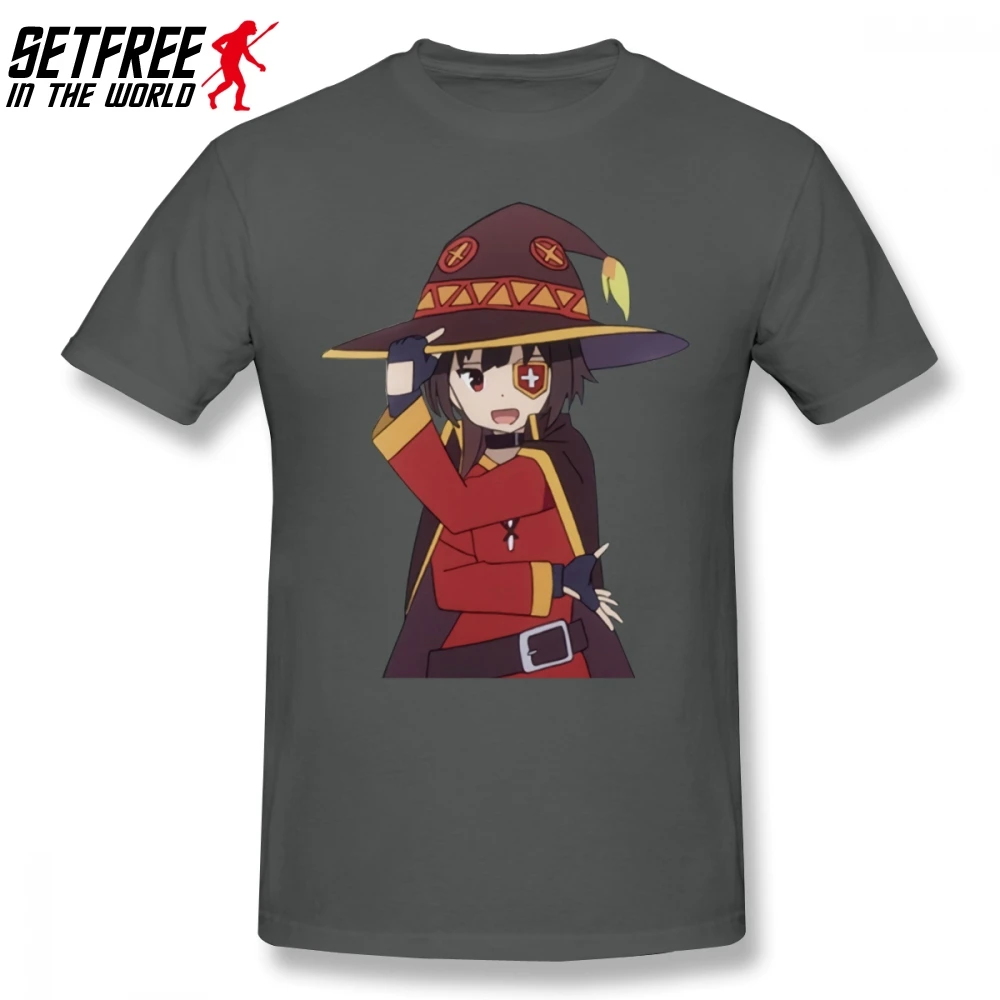 Мужская футболка с коротким рукавом Megumin хлопковая Футболка оверсайз круглым