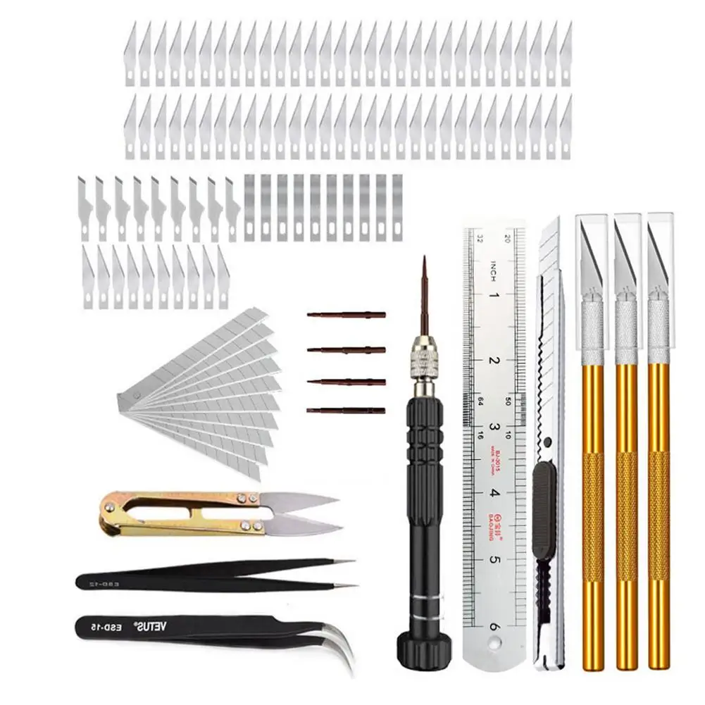 

112PC Engraving Pen Set Carving knife rubber stamp paper-cut model Scrapbooking Stencil hand account making tool carving knife