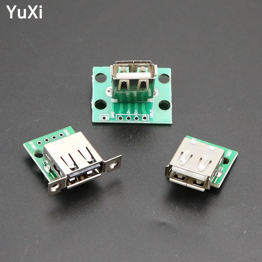 YuXi 3 шт. USB 2.0 тип A мама DIP 2 54 мм PCB тестовая плата адаптер конвертер разъем для Arduino