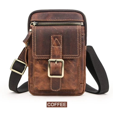 CONTACT'S FAMILY Crazy horse кожаный мужской чехол для телефона чехол для iphone 16 15 14 Pro поясная сумка мужская сумка через плечо