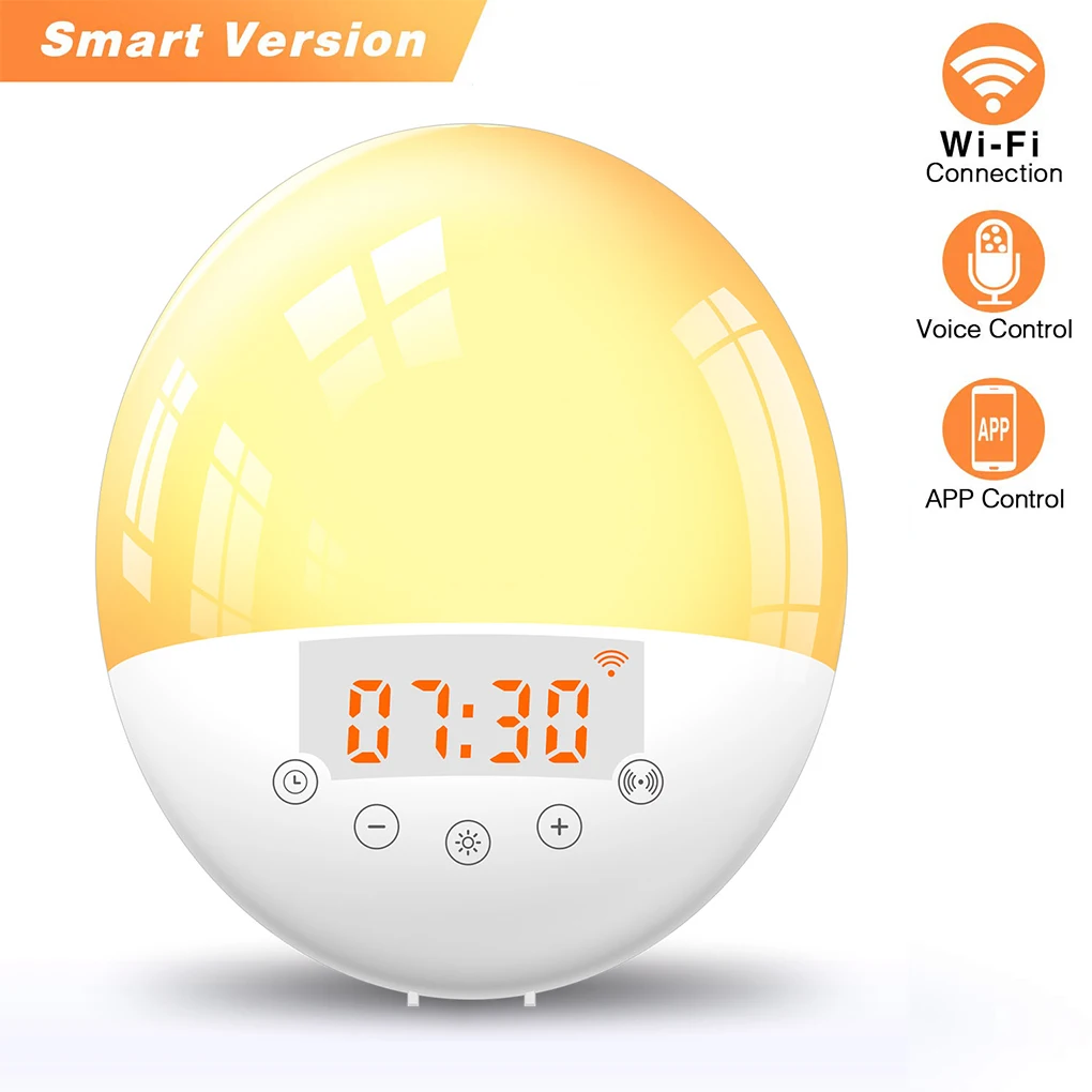 

Smart Alarm Clock LED Digital WiFi Smart Clock Adjustable FM Radio Home Wakeup Alarm Digital Nightlight For Alexa Google Home