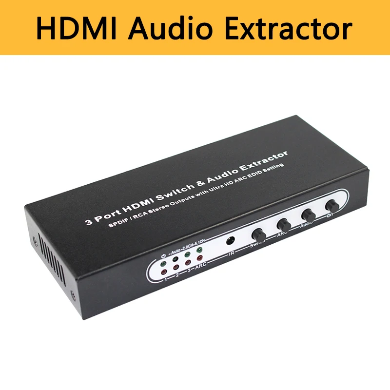HDMI аудио экстрактор сплиттер 3 в 1 выход 4K ARC переключатель коробка селектор ×