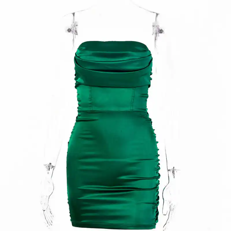 

Summer Solid Pink Sleeveless Mini Dress Women High Waist Backless Bodycon Dresses Zipper V Neck Sexy Party Vestidos