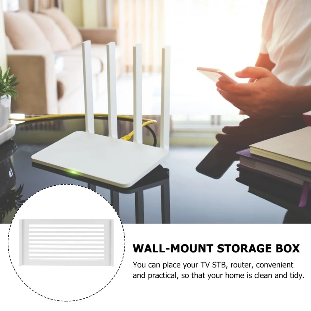 

1pc Wall-mounted Router Holder Punch-free Router Rack Router Storage Box