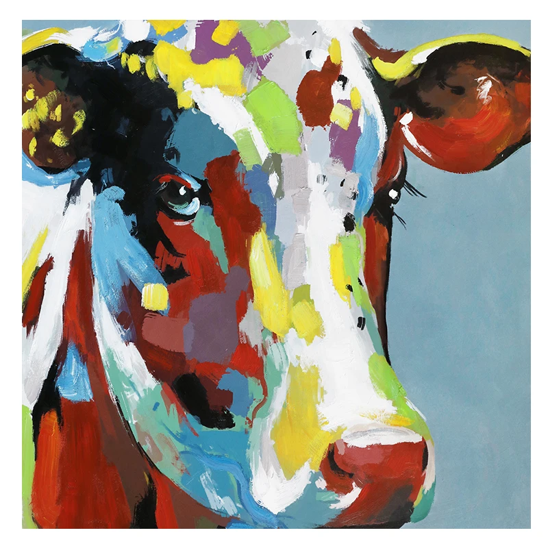 

Handpainted Abstract Cattle Oil Painting Graffiti Canvas Prints Animals Wall Art Decor Pictures For Kids Room Cuadros Decoration