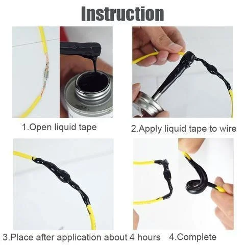 Жидкая электрическая лента Черная/белая изоляция труб Водонепроницаемая
