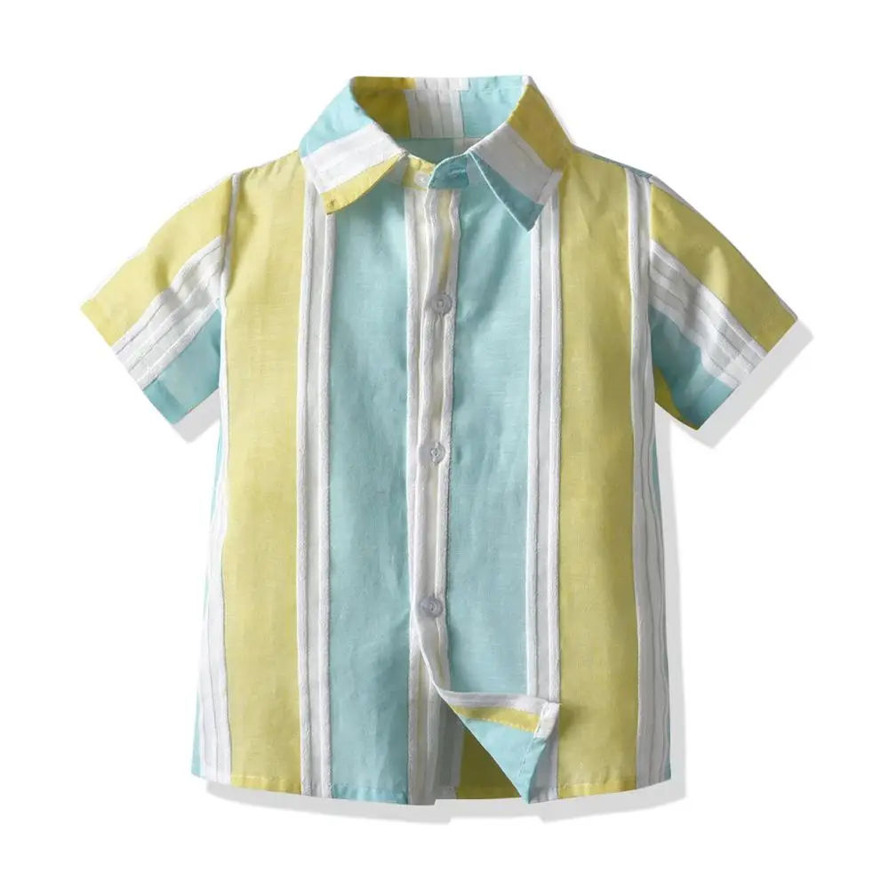 Conjunto de ropa para ni&ntilde;os peque&ntilde;os, camisa de manga corta, Tops, pantalones s&oacute;lidos, pantalones cortos, 4 piezas-2