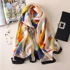 Женский шелковый шарф с принтом, 2022x90 см