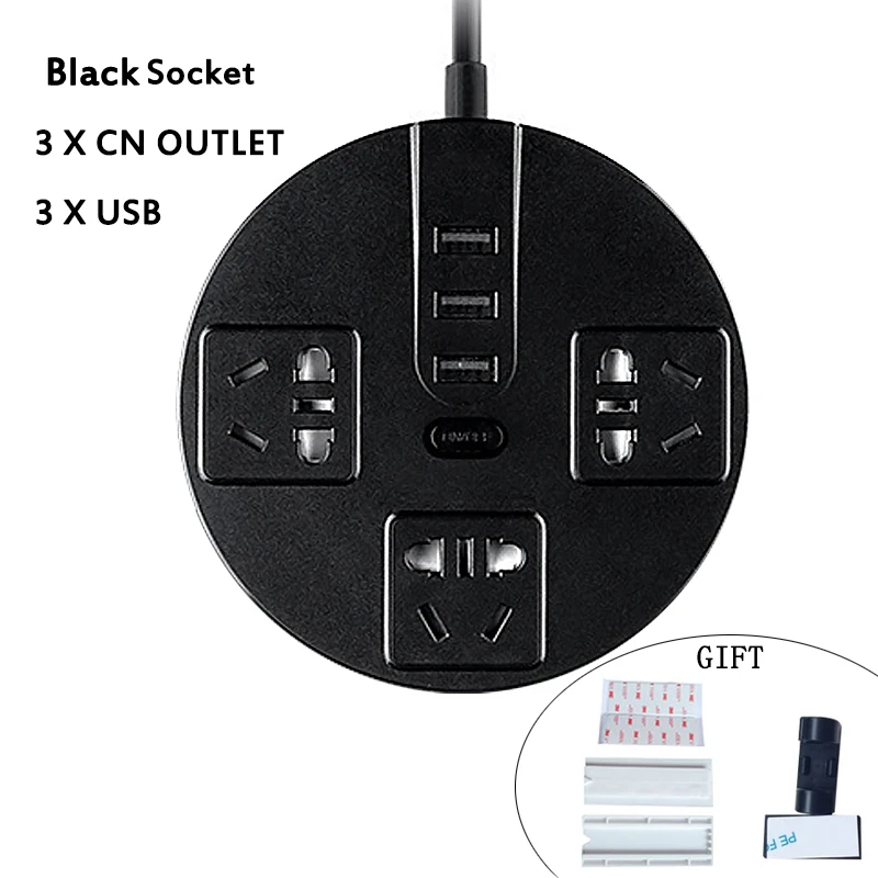 RED Сетевой фильтр для розетки AU/EU, электрическая розетка с USB 3/4 портами, зарядное устройство, адаптер, док-станция, 5 В, 2,1 А, 1,8/3 м, удлинитель - Цвет: RED
