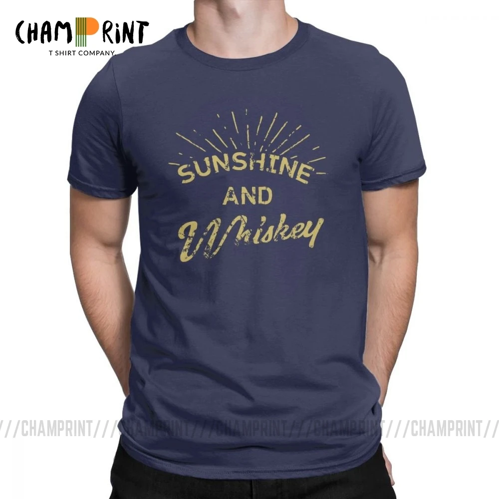 Мужская футболка Sunshine And Tennessee Повседневная с вырезом лодочкой и надписью Whiskey