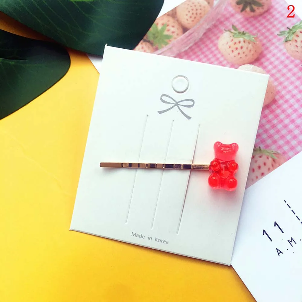 Handmade Macarons Cute Judy Transparent Cartoon Bear Hairpins Daily Barrette Jewelry Party Gift for Women&ampGirl Children | Красота и