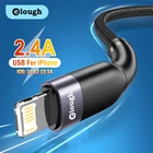 USB-кабель Elough для iPhone, кабель для быстрой зарядки 11, 12, 13 Pro Max, X, Xs, 8, 7 Plus, 2021, светящийся кабель, провод для передачи данных для iPhone