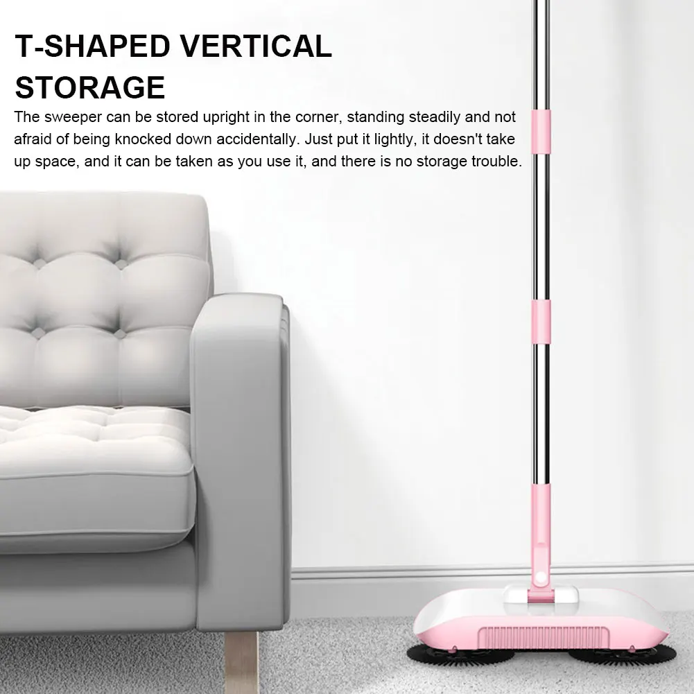 

Hand Push Sweepers Non-Electric Easy Manual Sweeping 360 Degree Rotating Cleaning Machine Sweeping Tool