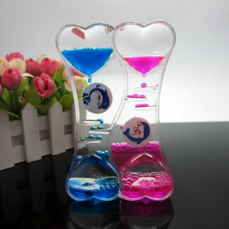 Familysky двухцветная статуя плавающая жидкое масло акриловая песочные часы