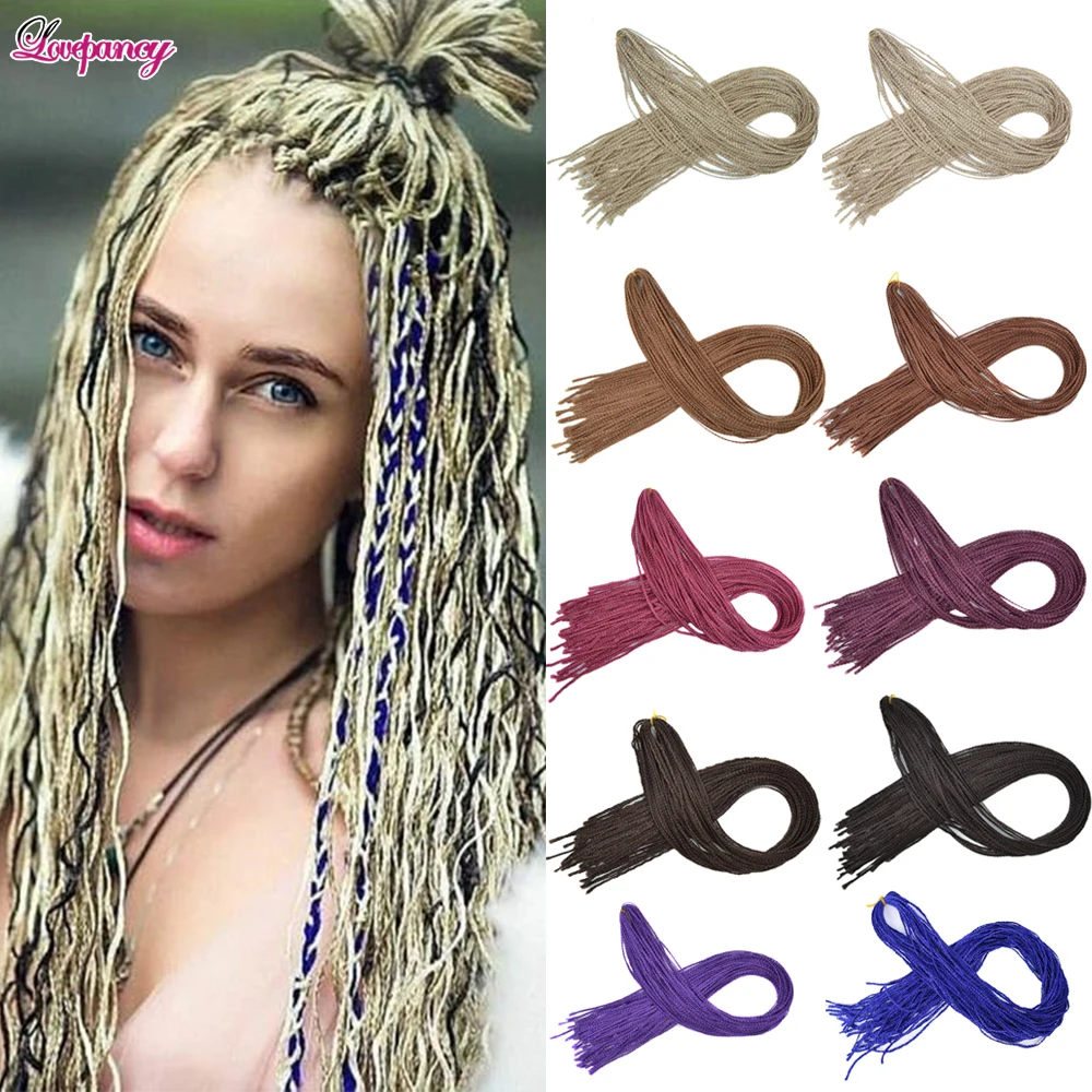 Ed Synthetic Zizi Braiding Hair Brown Blue Red  Black Crochet Box Braids Hair Extension For Women 50g