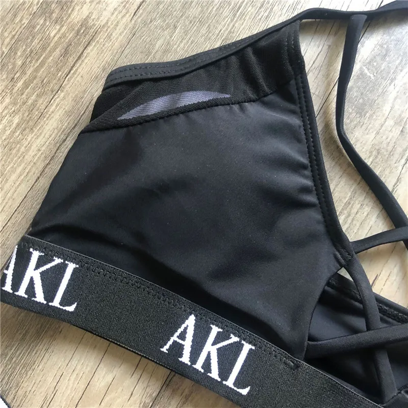 Sexy letter print swimsuit female Hardpack Push up bikini bandage swimwear women bathers Strap bathing suit Swimming suit