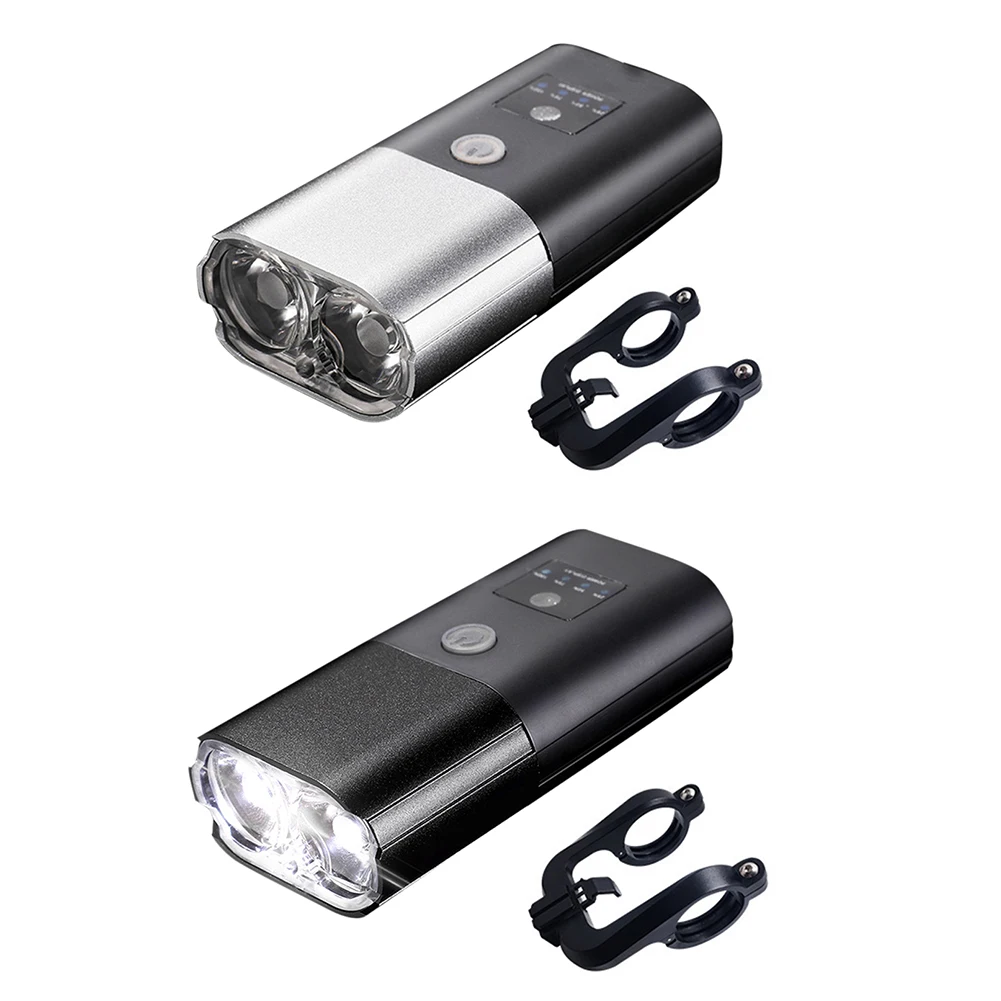 

4000mA Smart Induction Power Indicator Mutiple-Uses Cycling Bicycle Front Light USB Rechargeable 1000 Lumen Horn Flashlight MTB