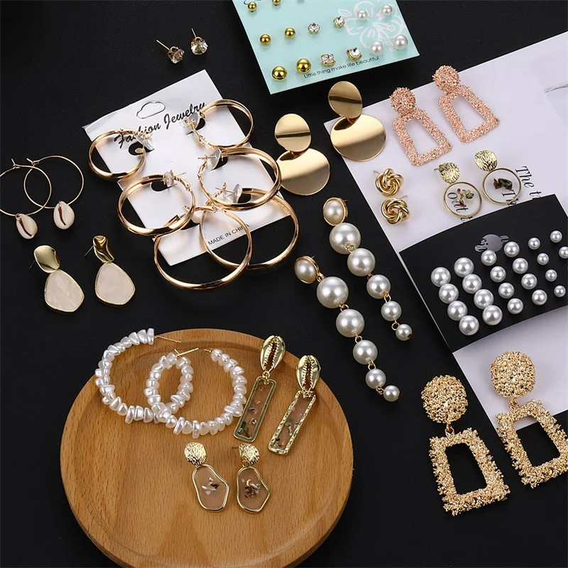 Модные серьги FNIO 2019 круглые акриловые подвески в виде ракушек для женщин