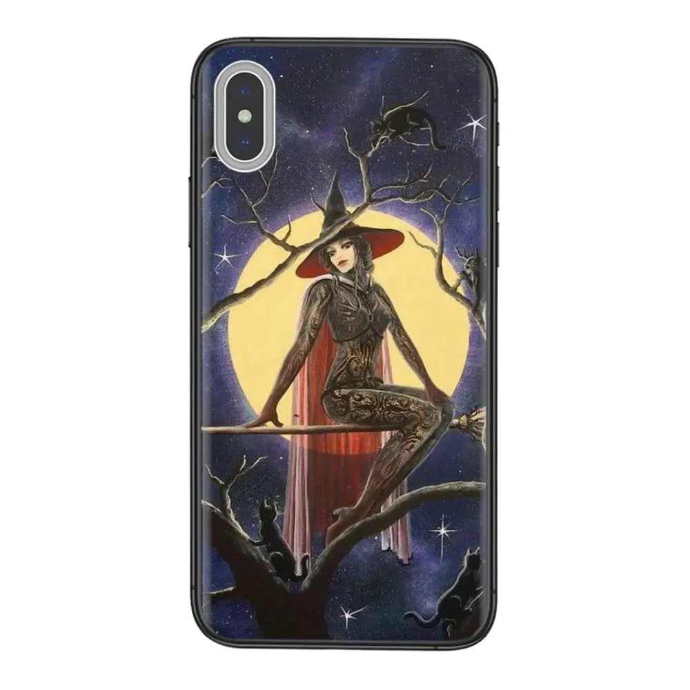 Черная Водонепроницаемая 3D картина полцены Хэллоуин ведьма летающая метла луна