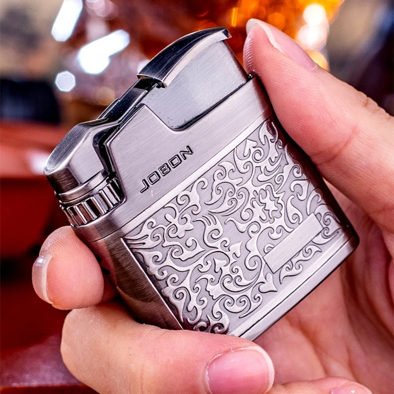 Бутановая газовая зажигалка JOBON с тиснением струйный металлический