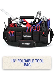 WORKPRO 600D сумка для инструментов на плечо с центральным лотком Водонепроницаемые Наборы инструментов Сумки Карманы для электронных сумок