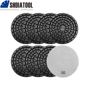 Шлифовальные диски SHDIATOOL, 8 шт., утолщенные Алмазные полировальные диски из смолы для бетона, 100 мм4 дюйма, зернистость #30, для Бетонного Пола, возобновления