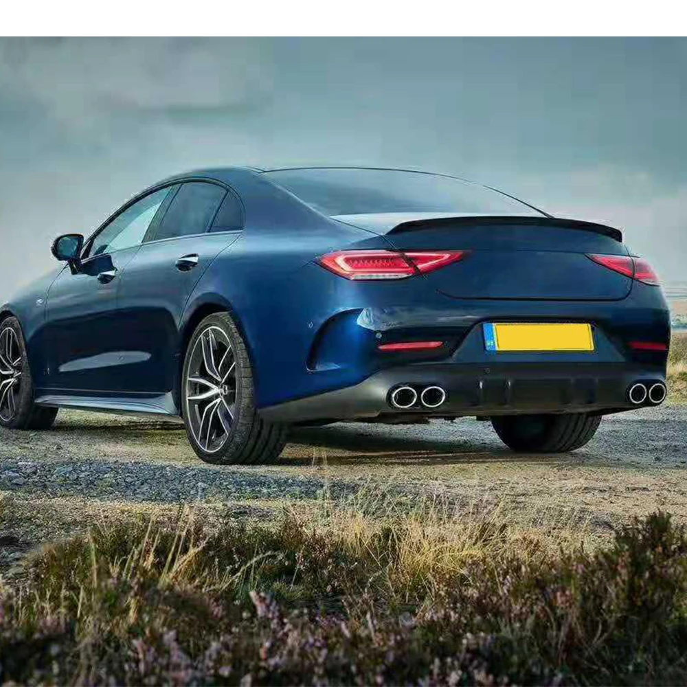 ПП черный задний бампер диффузор спойлер для Mercedes-Benz CLS класс C257 Спорт Non CLS53 AMG задний бампер диффузор
