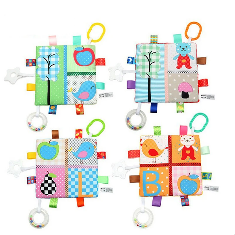 Игрушка погремушка для новорожденных с мультяшными животными плюшевое