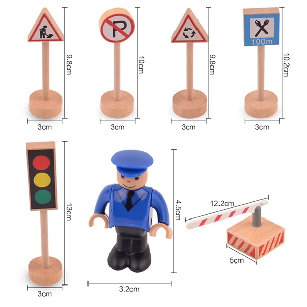 16 шт красочные деревянные уличные дорожные знаки парковка сцена Дети