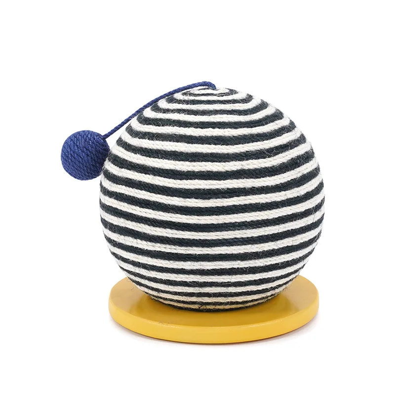 Woven Sisal Cat Scratch Cactus Ball with Wood Base Cats Board Grinding Nails Interactive Protecting Furniture Kitten Pad | Дом и сад