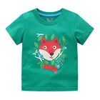 Прыжки метров Новинка; С героями мультфильмов; С изображением животных детская футболка для мальчиков; Рубашки с короткими рукавами для мужчин лиса мальчики девочки футболки; Модные милые детские топы