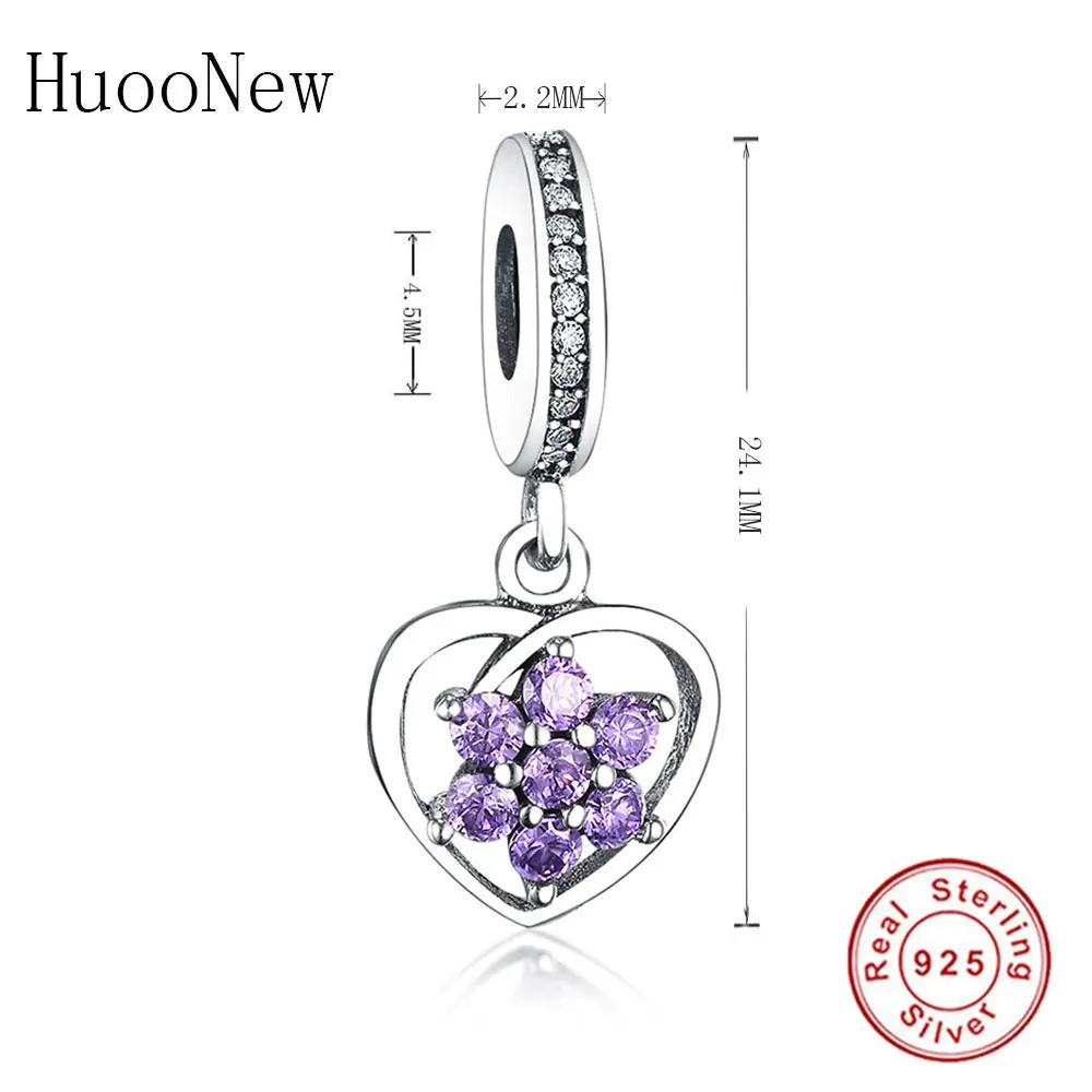 Женское колье-чокер Huoonew ожерелье с фиолетовым цирконием и подвеской из 925 пробы