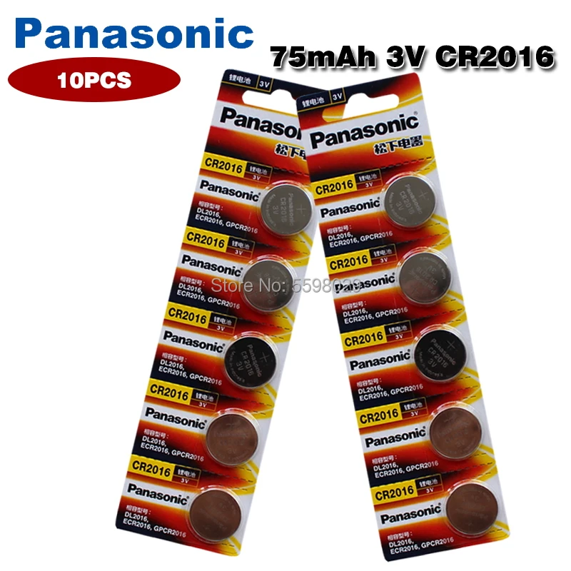 10 шт./лот PANASONIC оригинальный CR2016 кнопочный аккумулятор 3 в литиевые батареи CR 2016