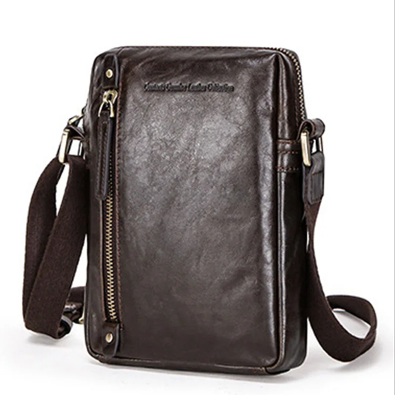 

Портфель мужской кожаный деловой, сумка-мессенджер на плечо, сумка для ноутбука 14 дюймов, цвет коричневый