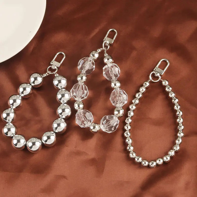 

Mobile Phone Accessories Metal Bead Chains Keychains Imitation Pearl Bracelets Bag Accessories Multifunctional Korean Version