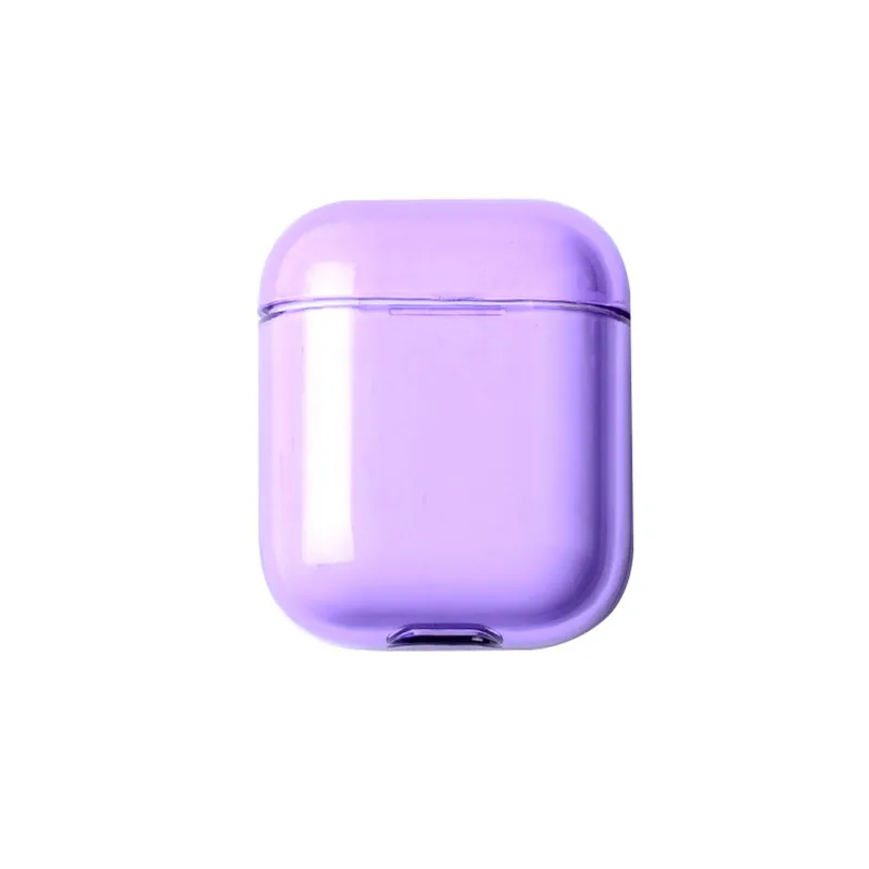 Фиолетовый 1 шт для Airpods чехол прозрачный защитный чехол Коробка Сумка Bluetooth гарнитура чехол ударостойкий вкладыши чехол Водонепроницаемый - Цвет: Фиолетовый