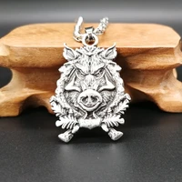 neo gothic wild boar pendant necklace give mens fashion metal vintage viking jewelry accessories amulet gift