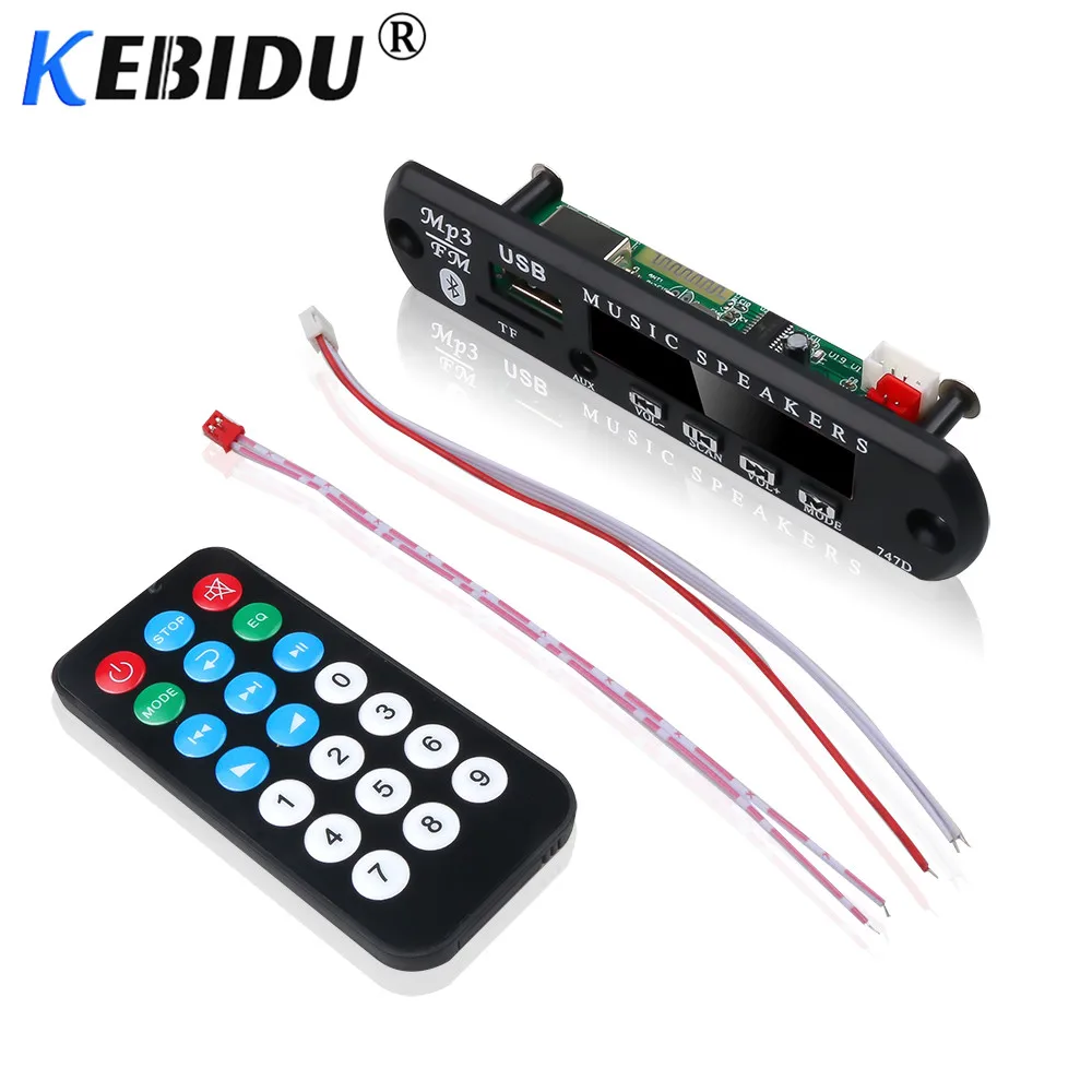 Kebidu 5 в 12 В Bluetooth MP3 WMA декодер плата беспроводной аудио модуль USB TF радио для