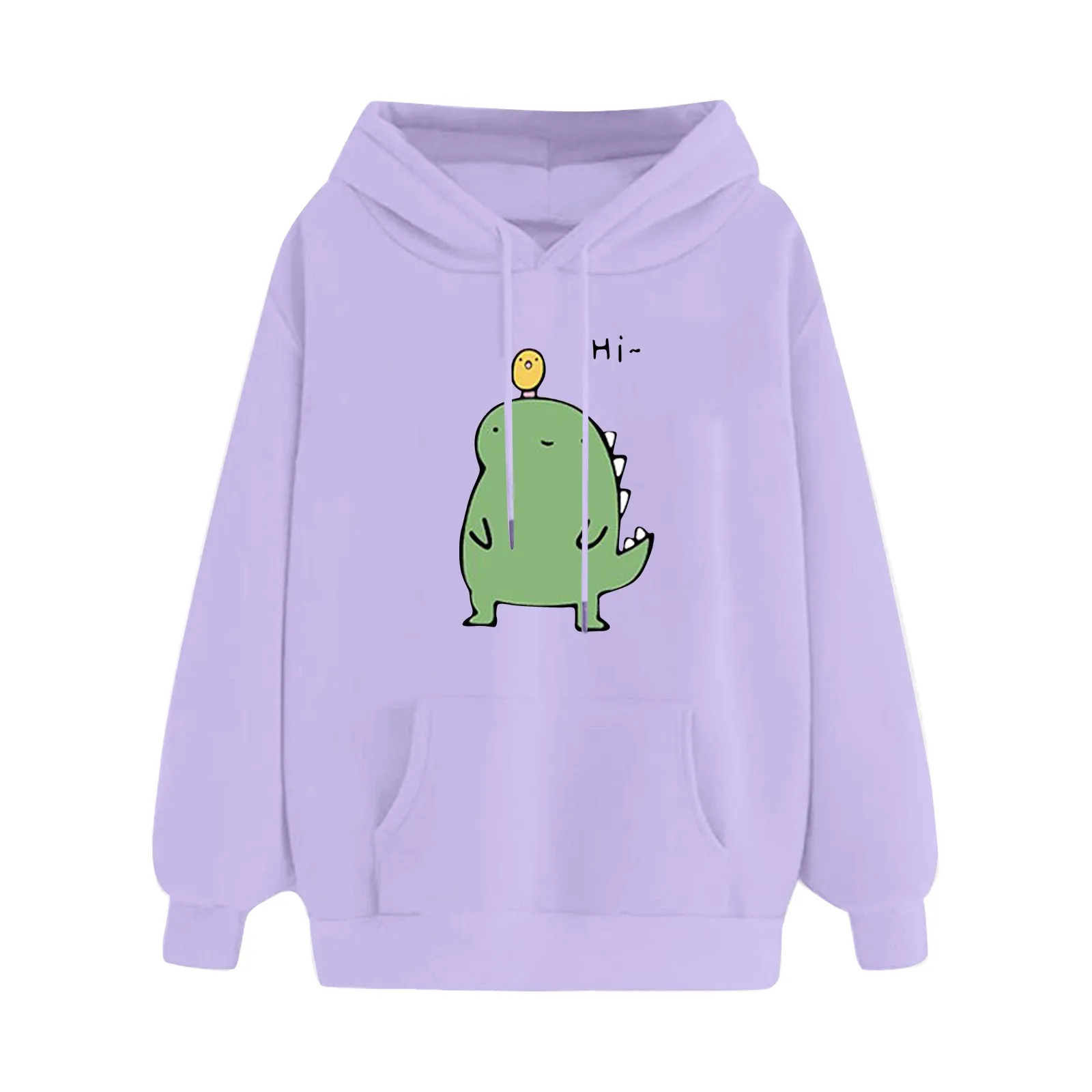 Hoodies Women Fashion Splice Dinosaur Print Sweatshirt Tops Casual Long Sleeve kawaii Clothes ropa mujer толстовка женская топ