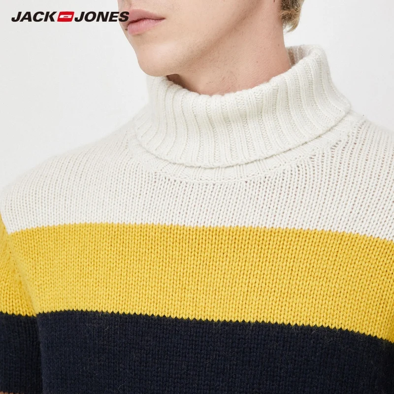 JackJones Для мужчин в контрастную полоску с высоким горлом элегантный дизайн