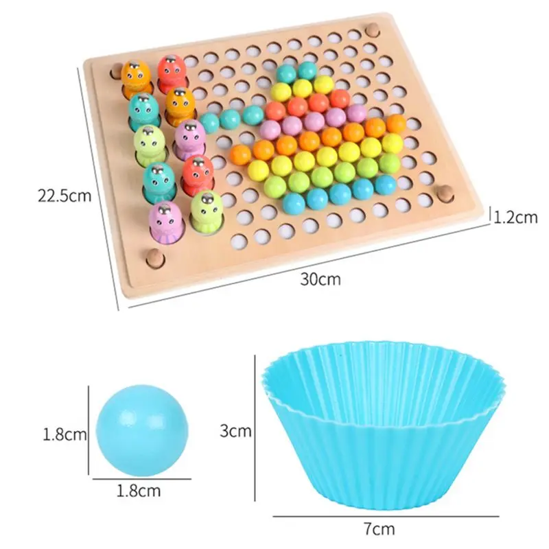 

Kids Toys Montessori Wooden Toys Hands Brain Training Clip Beads Puzzle Board Ma J2HD