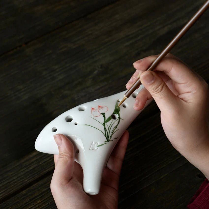 Классический музыкальный инструмент керамика Ocarina 12 отверстий печь Alto C